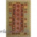 Bungalow Rose One-of-a-Kind Corda Kilim Hand-Woven Wool Gold Area Rug BGLS6587